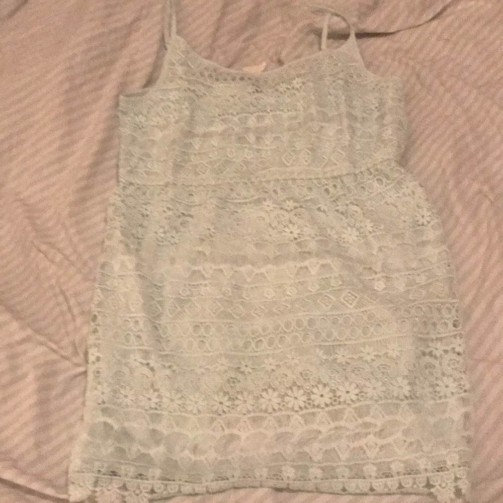 Mint color embroidered dress.